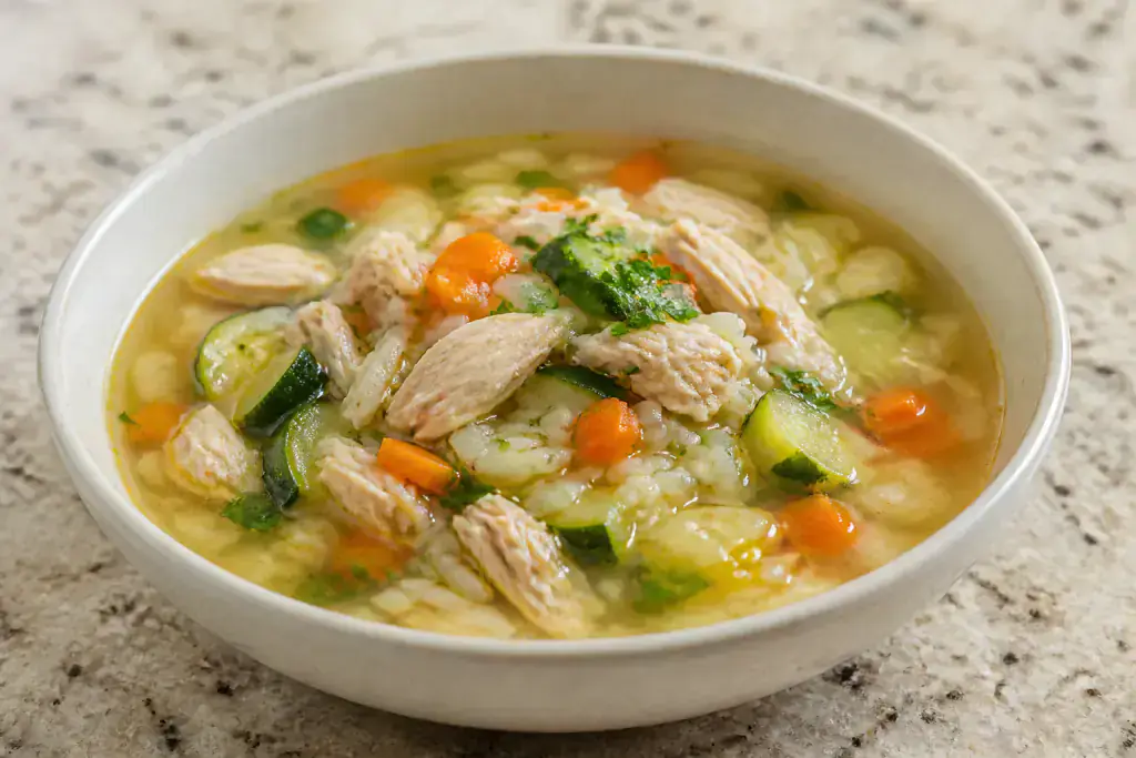 Azerbaijani-Inspired GERD-Aware Chicken Rice Carrot Soup