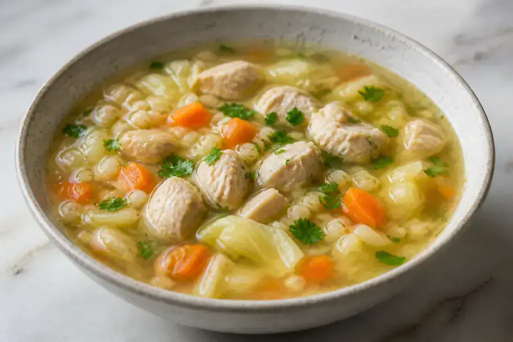 Bangladeshi Hypertension-Friendly Chicken Barley Cabbage Soup
