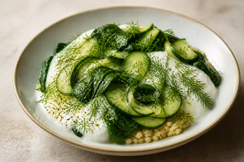 Basque-Inspired Calcium-Support Yogurt Millet Cucumber Bowl
