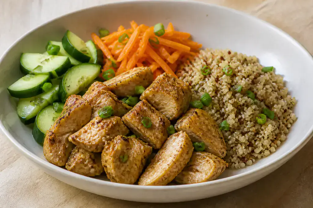 Cape Malay-Inspired Low-FODMAP-Style Turkey Quinoa Carrot Plate