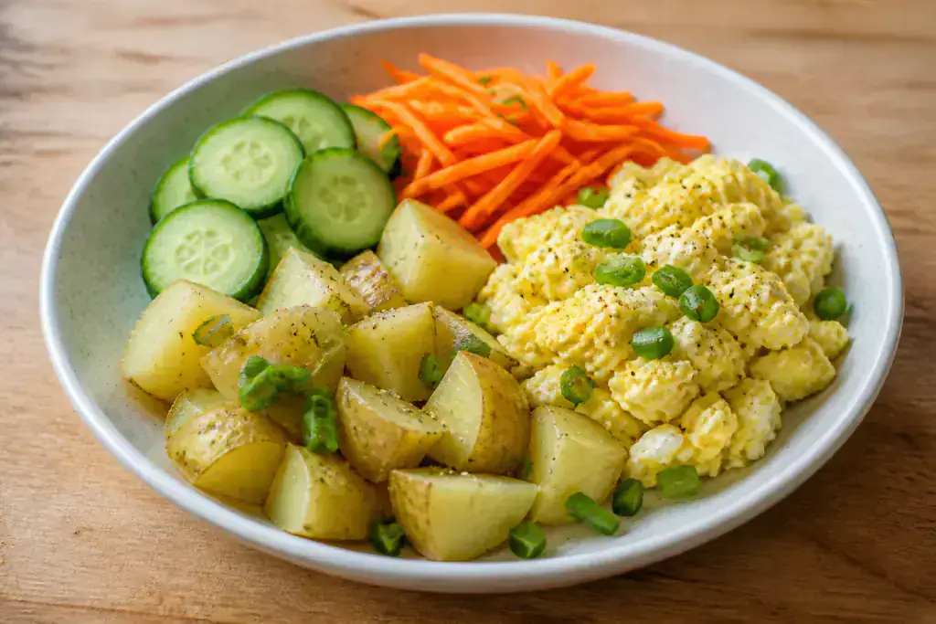 Caribbean-Inspired Low-FODMAP-Style Egg Potato Carrot Bowl