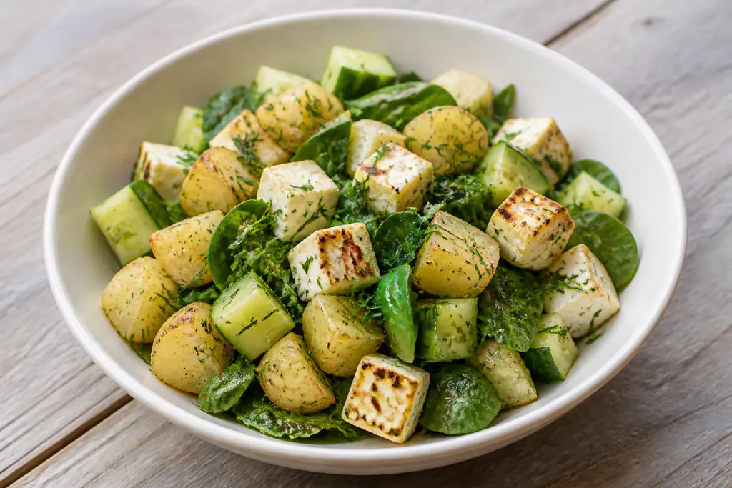 Costa Rican-Inspired Calcium-Support Paneer Potato Cucumber Bowl