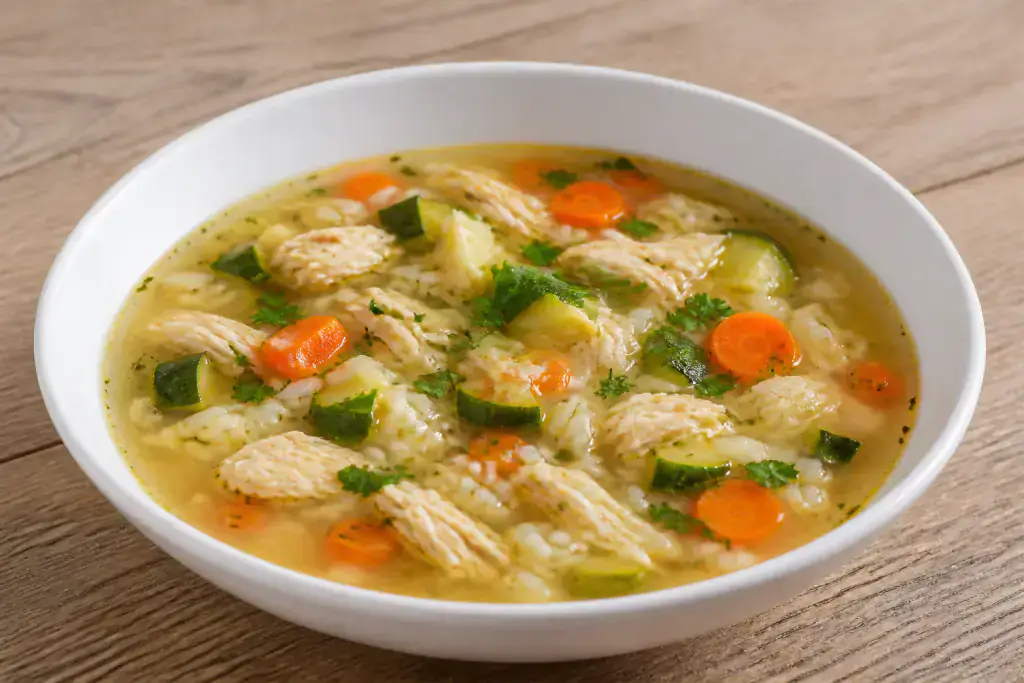 Dutch-Inspired GERD-Aware Chicken Rice Carrot Soup