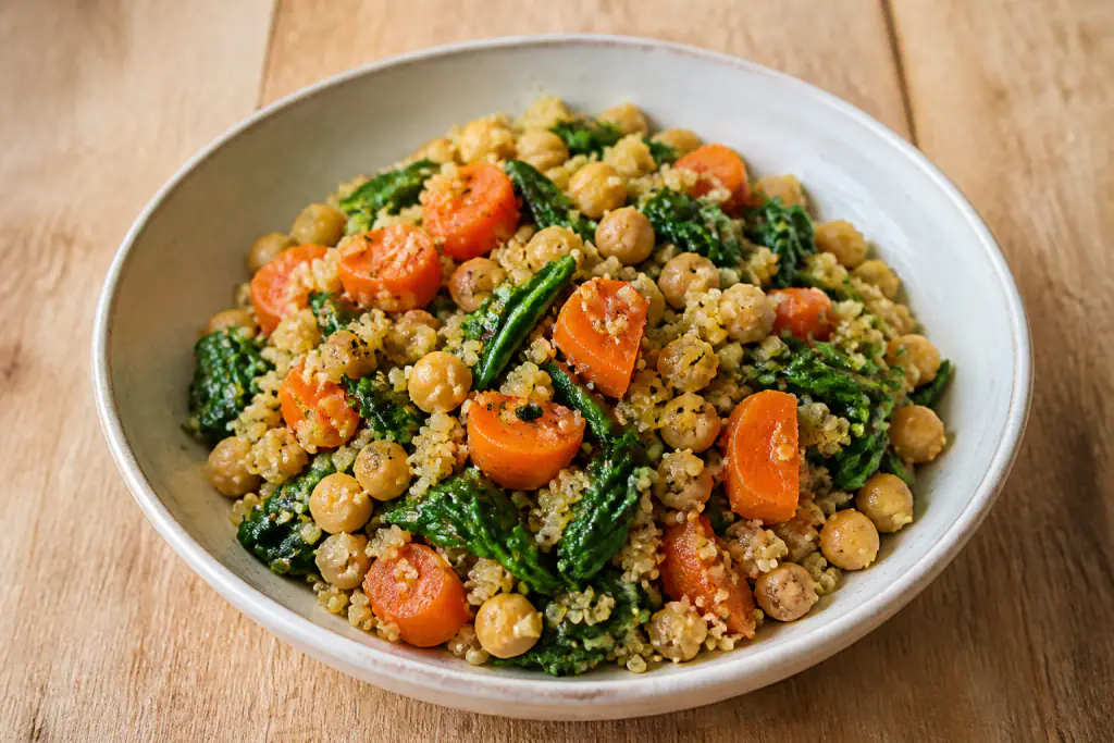 Ecuadorian-Inspired Vegan Chickpea Quinoa Carrot Bowl