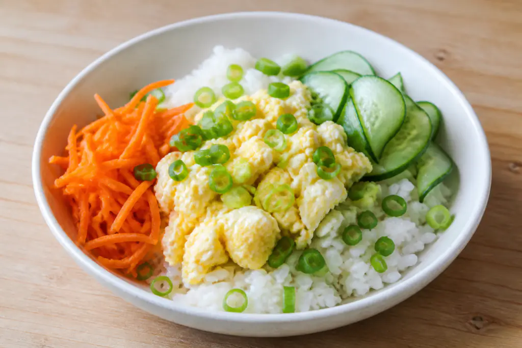 Estonian-Inspired Low-FODMAP-Style Egg Rice Carrot Bowl