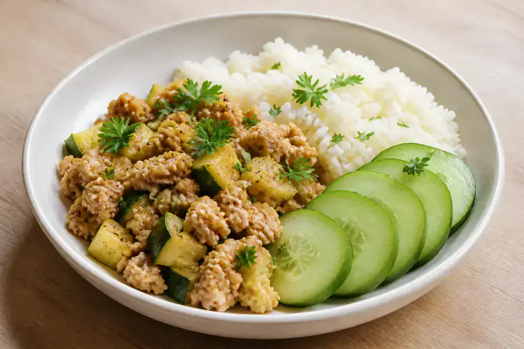 Filipino-Inspired GERD-Aware Turkey Rice Cucumber Bowl