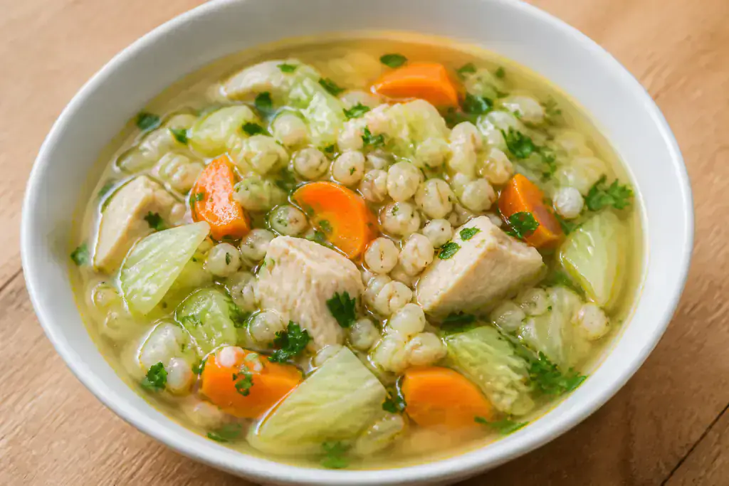 Filipino-Inspired Hypertension-Friendly Chicken Barley Cabbage Soup