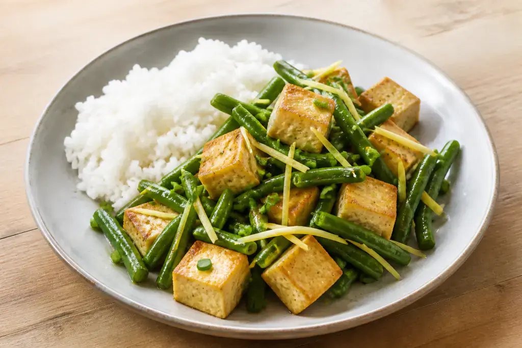 Filipino-Style Tofu Green Bean Plate