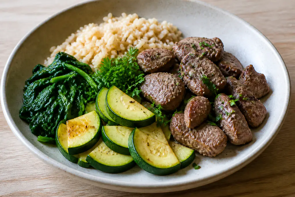 Finnish-Inspired Fatty-Liver-Caution Turkey Brown Rice Greens Bowl