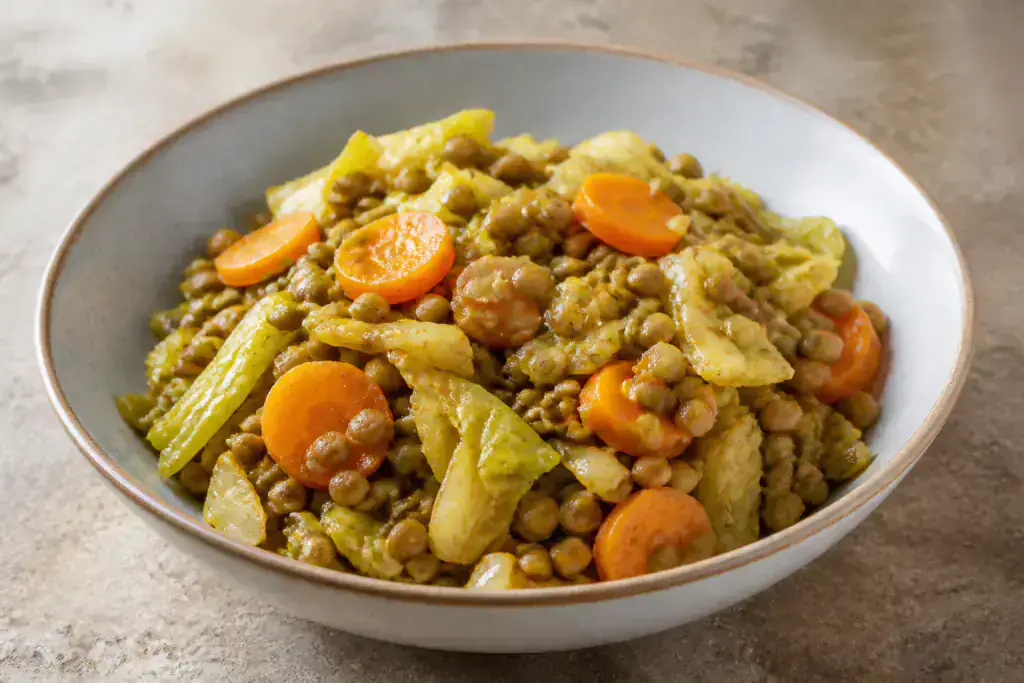 French Vegan Lentil Cabbage Carrot Bowl