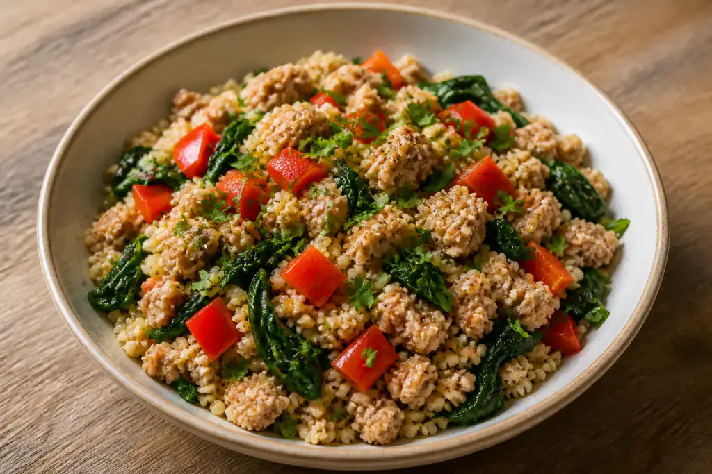 Anemia-Support Turkey Spinach Millet Bowl