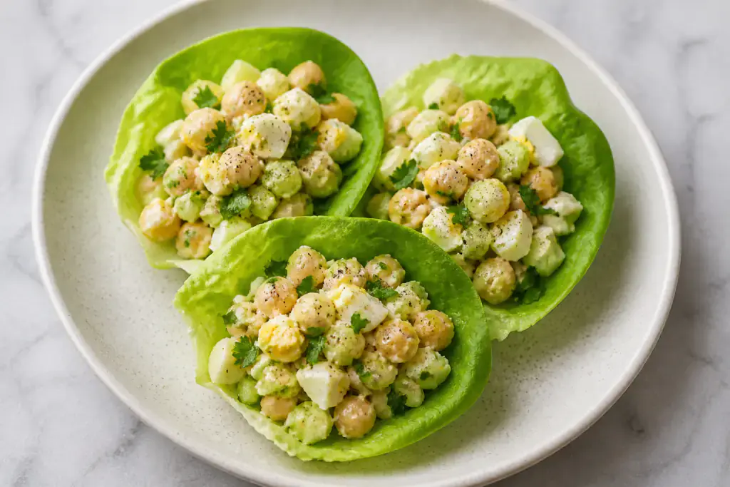 Chickpea Egg Salad Lettuce Cups