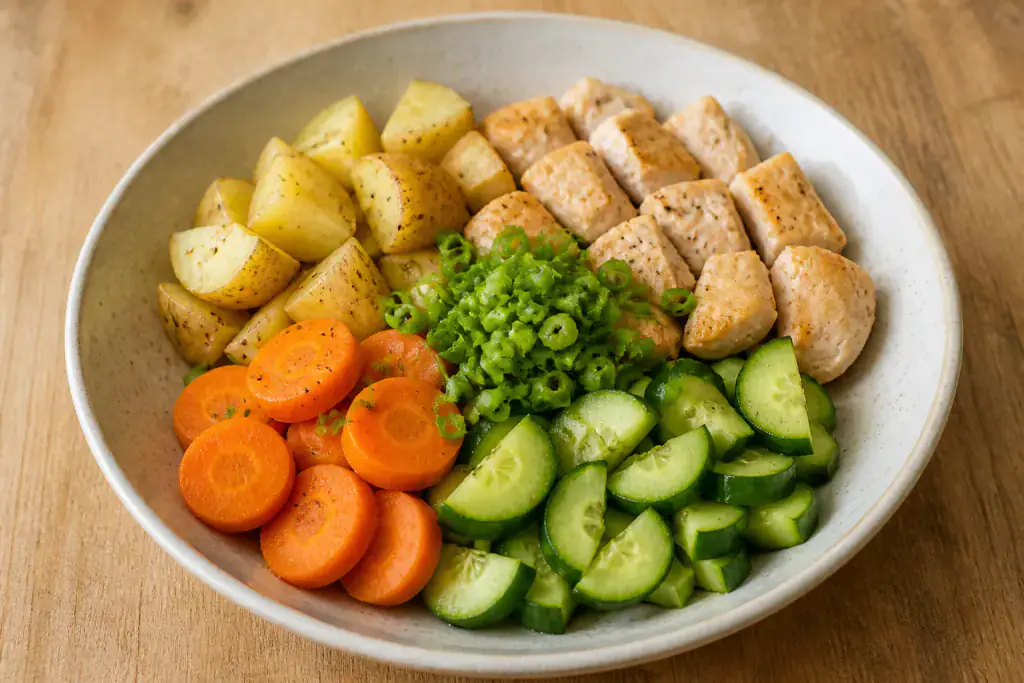 Low-FODMAP-Style Chicken Potato Carrot Bowl
