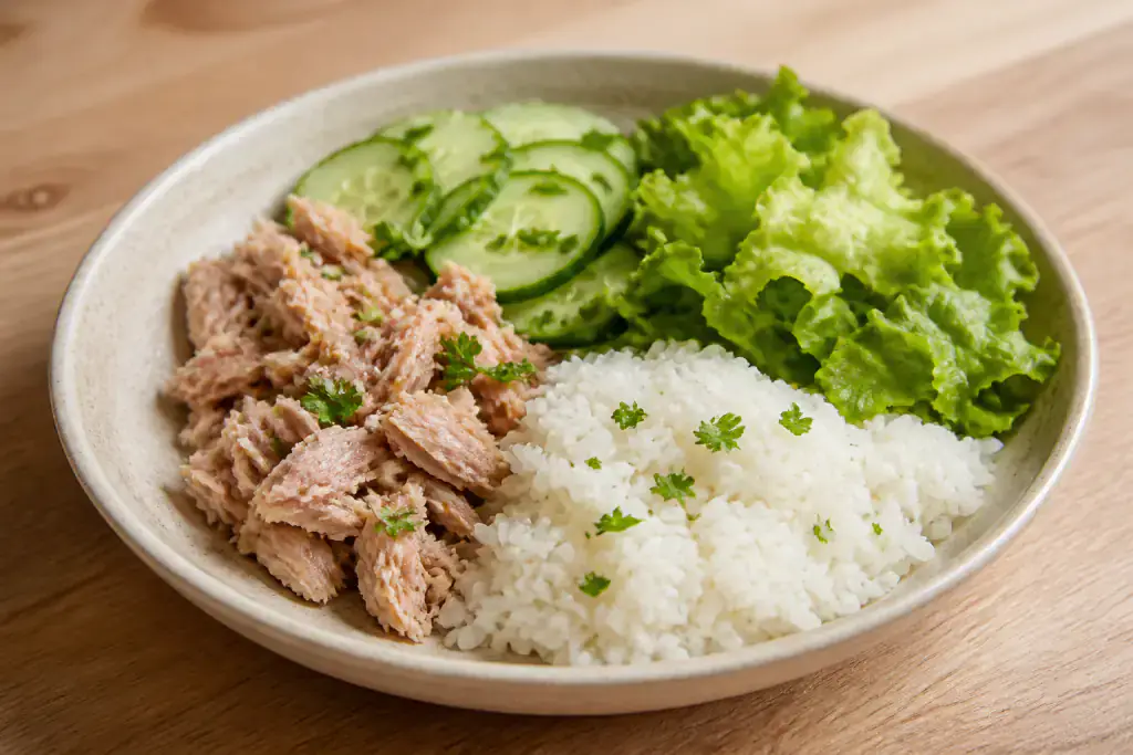 Tuna Cucumber Rice Bowl