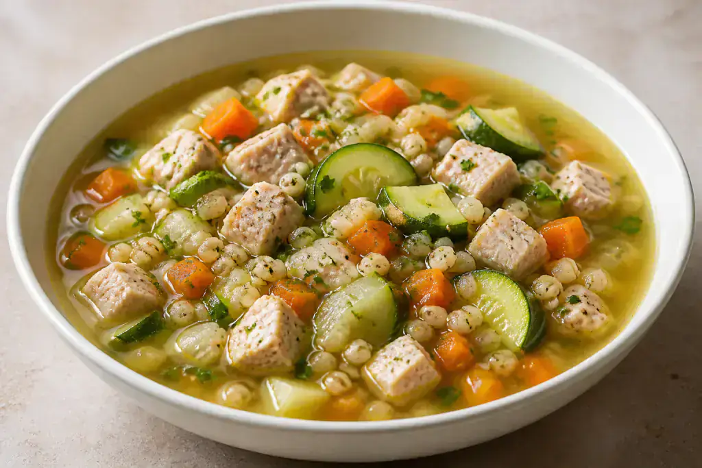 Greek Hypertension-Friendly Turkey Barley Vegetable Soup