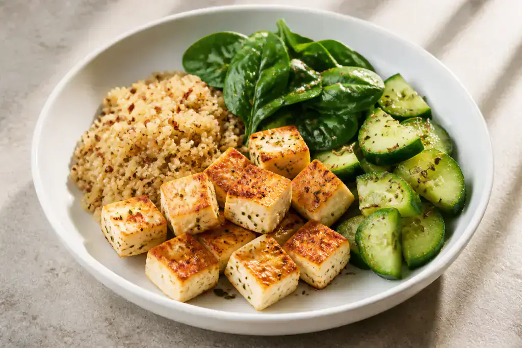 Greek Osteoporosis-Support Paneer Quinoa Cucumber Plate