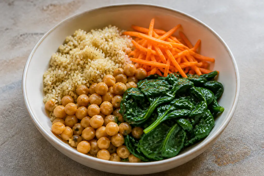Guatemalan-Inspired Vegan Chickpea Quinoa Carrot Bowl