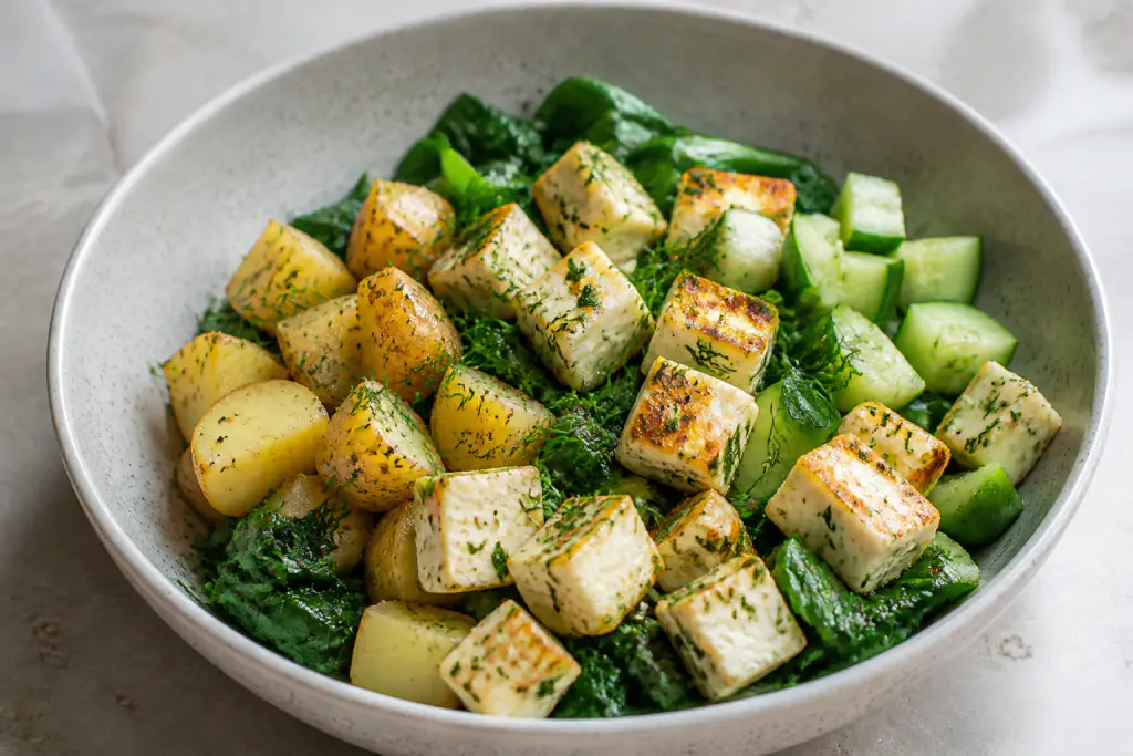 Icelandic-Inspired Calcium-Support Paneer Potato Cucumber Bowl