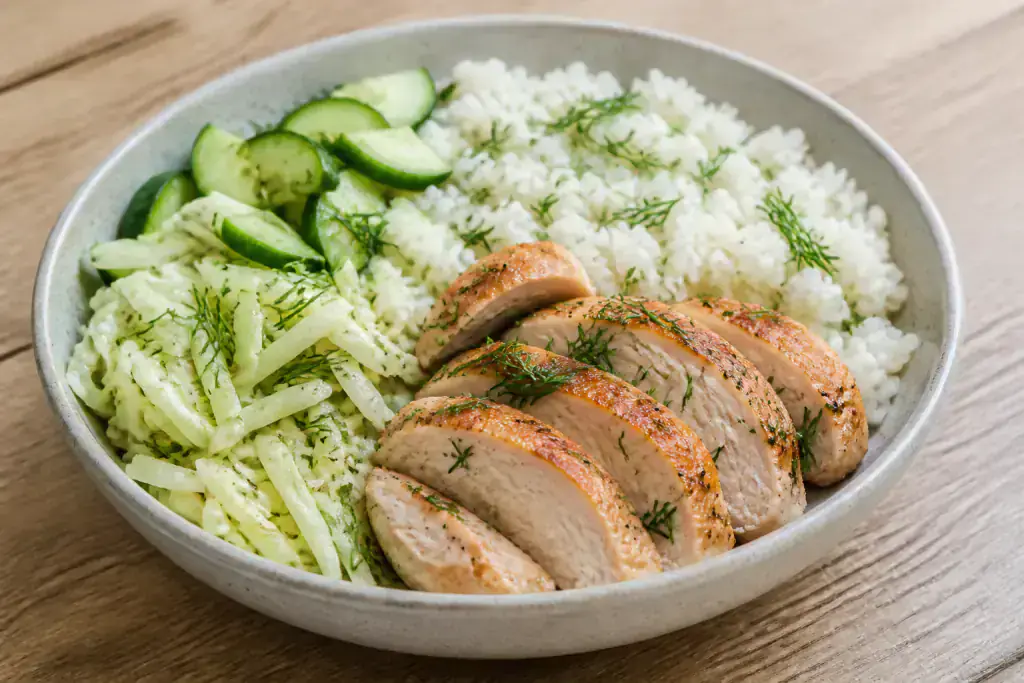 Italian-Inspired Kidney-Caution Rice Cabbage Chicken Bowl