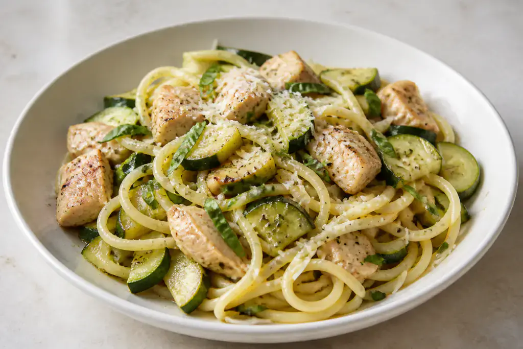 Italian Tomato-Free Zucchini Chicken Pasta