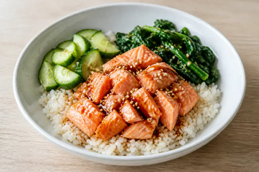 Japanese Salmon Rice Bowl, Pregnancy-Aware