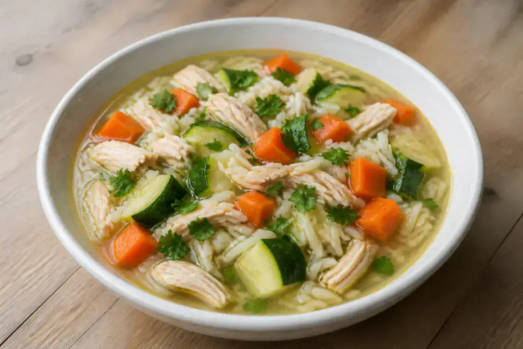 Jordanian-Inspired GERD-Aware Chicken Rice Carrot Soup