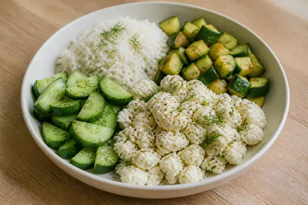 Kenyan-Inspired Kidney-Caution Egg White Rice Zucchini Bowl