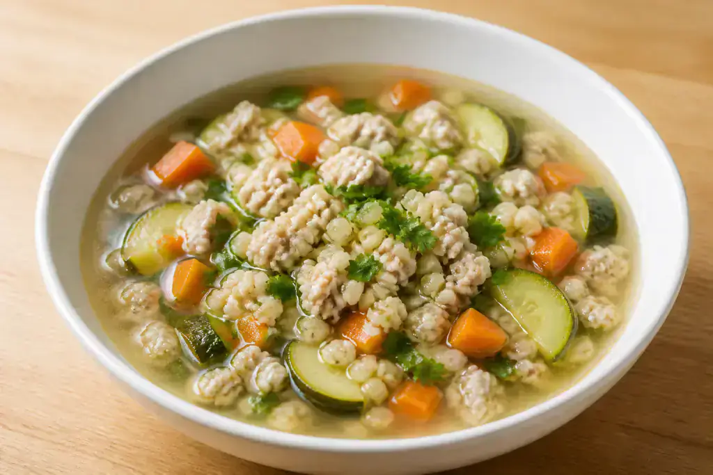 Korean Hypertension-Friendly Turkey Barley Vegetable Soup