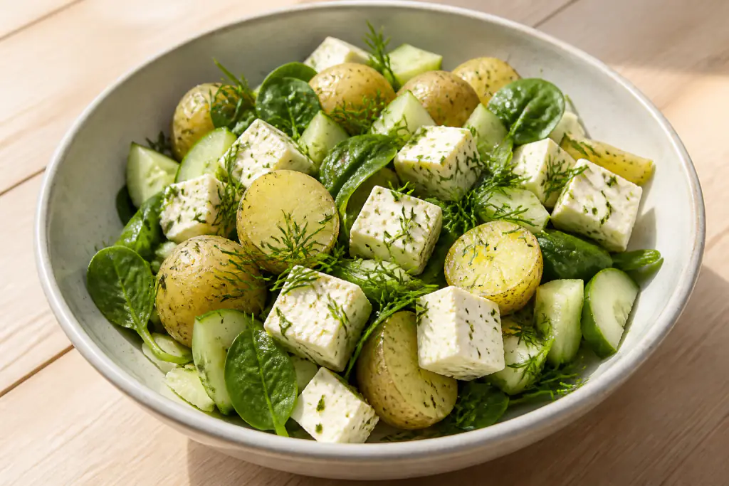 Latvian-Inspired Calcium-Support Paneer Potato Cucumber Bowl