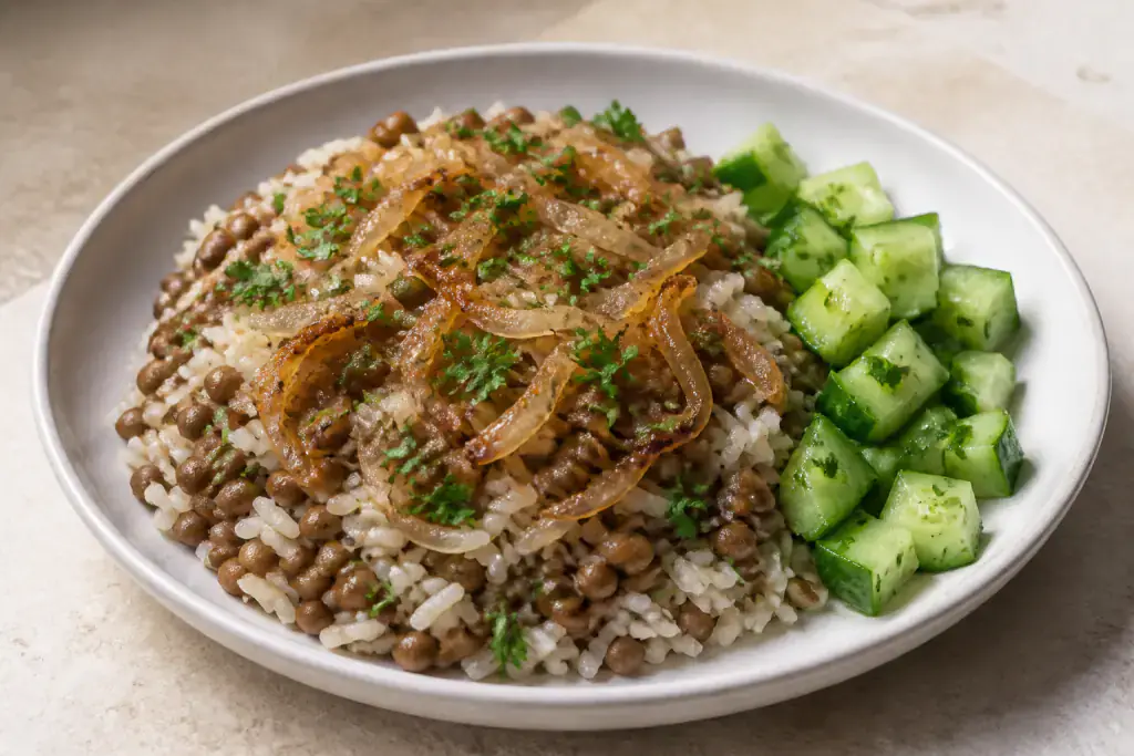 Lebanese-Style Lentil Rice Mujadara Light
