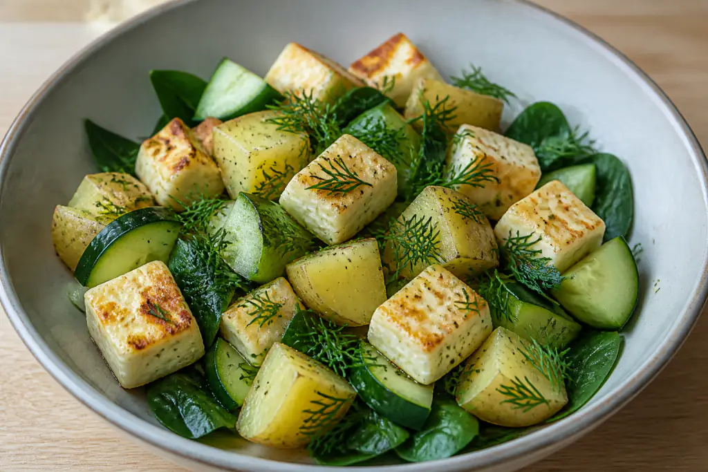 Lithuanian-Inspired Calcium-Support Paneer Potato Cucumber Bowl