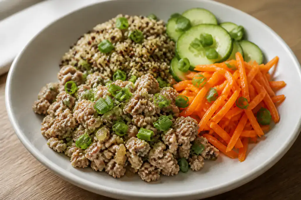 Malagasy-Inspired Low-FODMAP-Style Turkey Quinoa Carrot Plate