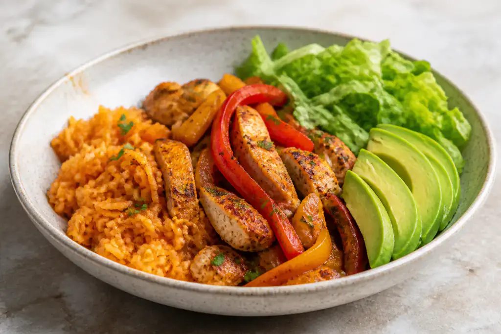 Mexican Chicken Fajita Rice Bowl