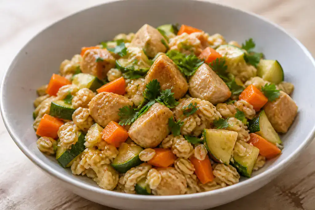 Mexican Fatty-Liver-Caution Chicken Oat Vegetable Bowl