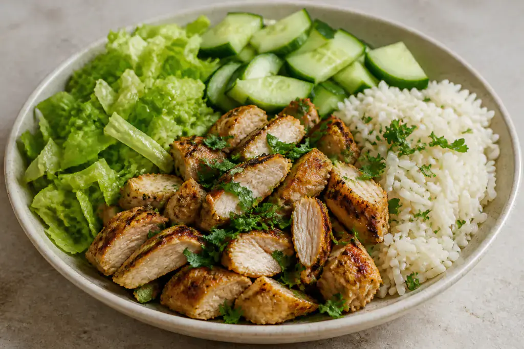 Middle Eastern Chicken Shawarma Salad Bowl