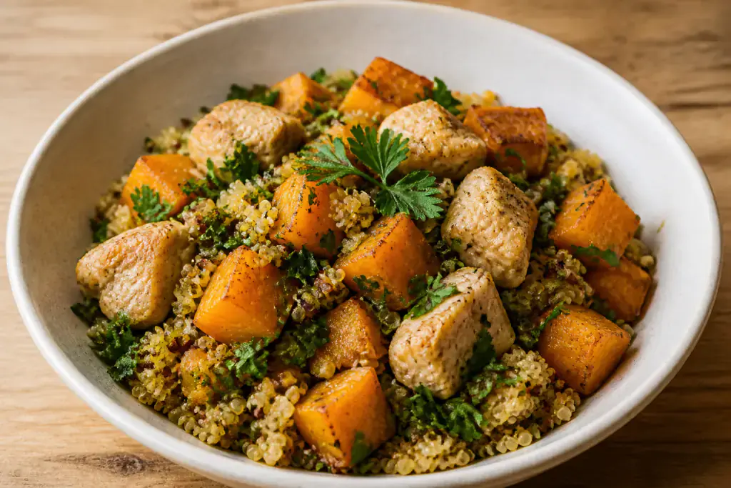 Moroccan Turkey Pumpkin Quinoa Bowl