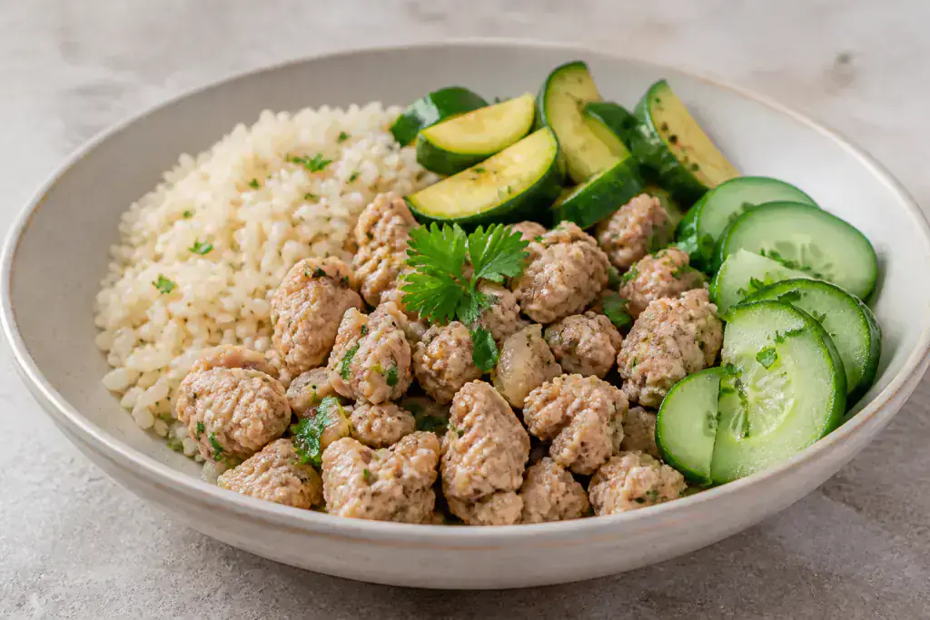 Nepali-Inspired GERD-Aware Turkey Rice Cucumber Bowl