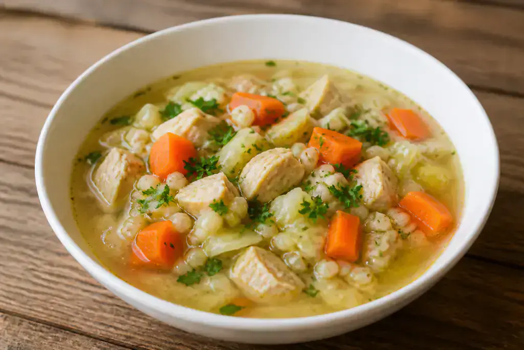 Nepali-Inspired Hypertension-Friendly Chicken Barley Cabbage Soup