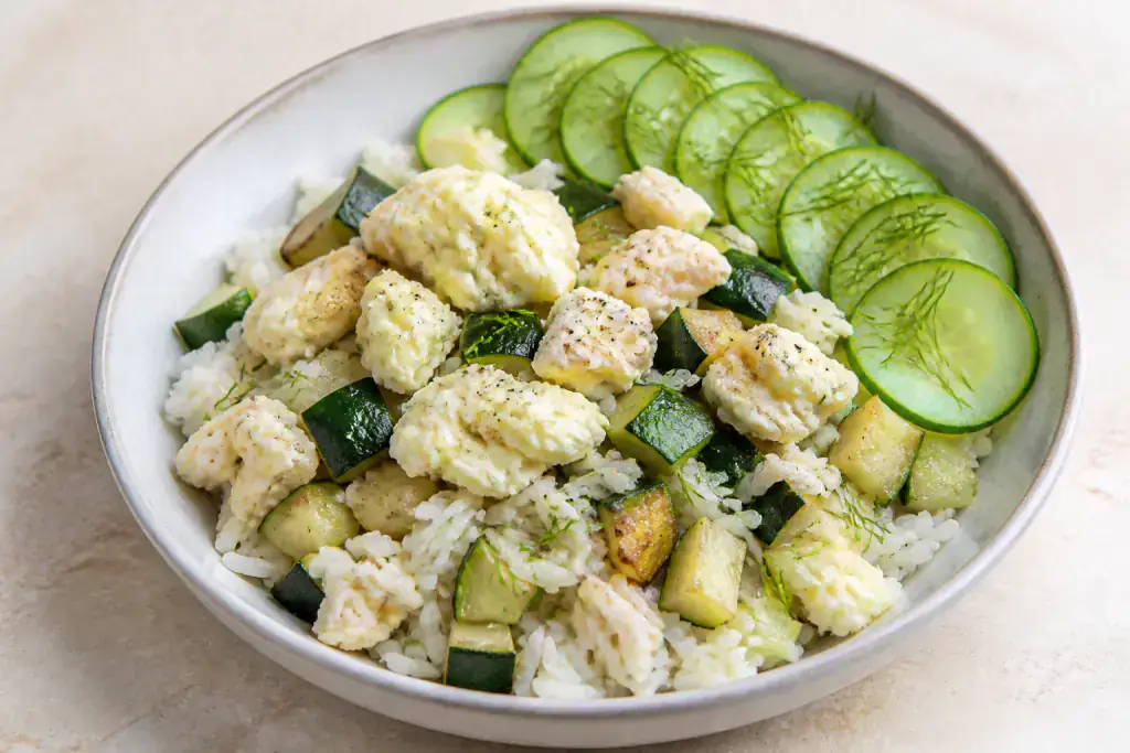Omani-Inspired Kidney-Caution Egg White Rice Zucchini Bowl