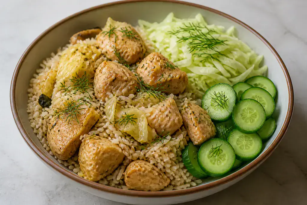 Pakistani Kidney-Caution Rice Cabbage Chicken Bowl