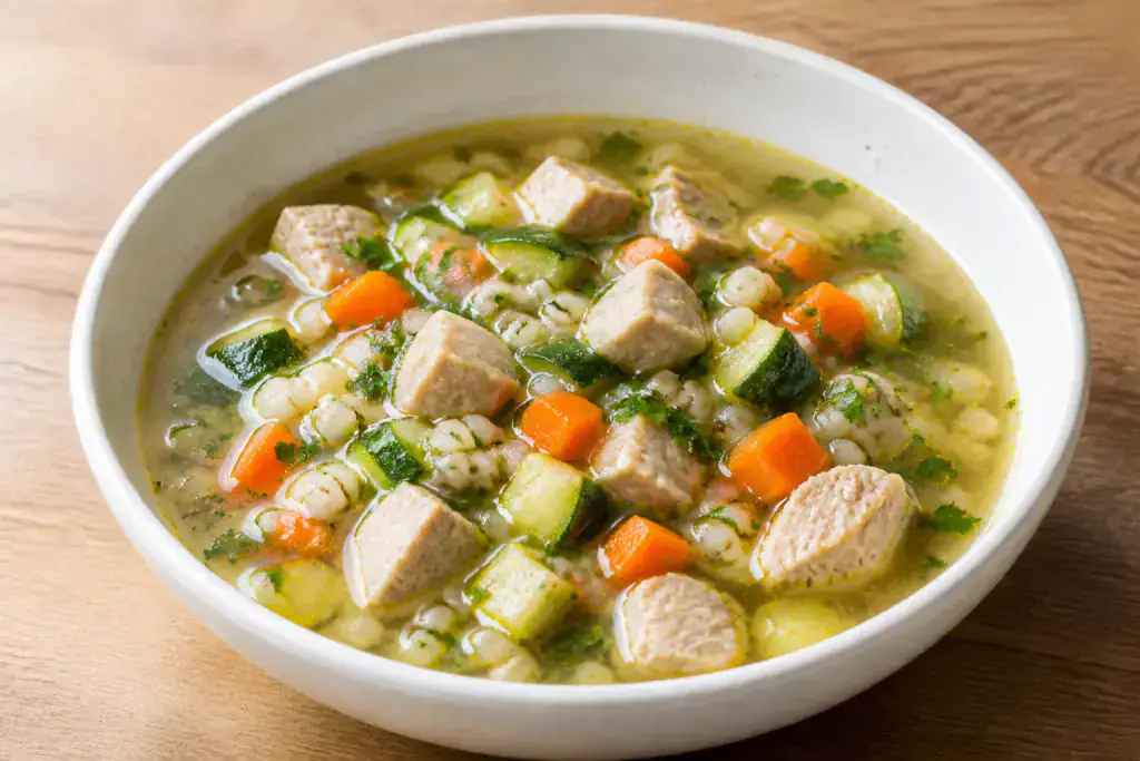 Persian Hypertension-Friendly Turkey Barley Vegetable Soup