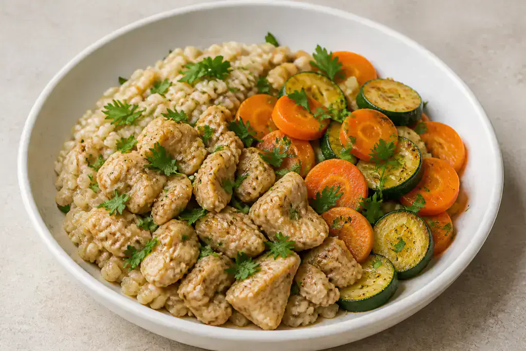 Polish-Inspired Fatty-Liver-Caution Turkey Oat Zucchini Bowl