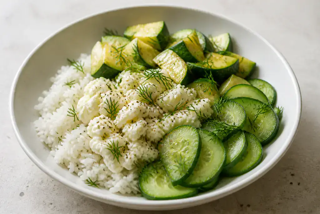 Provencal-Inspired Kidney-Caution Egg White Rice Zucchini Bowl