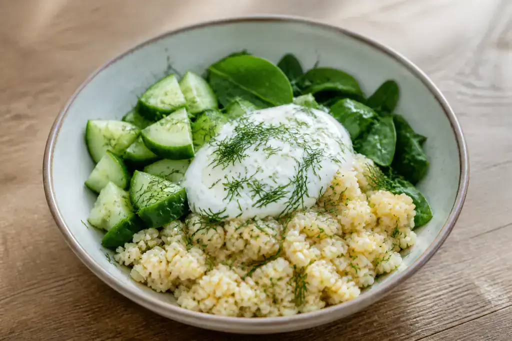 Romanian-Inspired Calcium-Support Yogurt Millet Cucumber Bowl