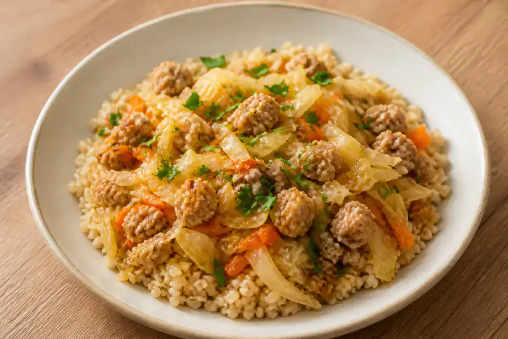 Romanian-Inspired Hypertension-Friendly Turkey Brown Rice Cabbage Bowl