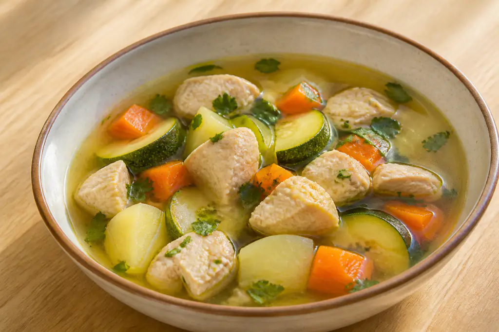 Salvadoran-Inspired GERD-Aware Turkey Potato Zucchini Soup