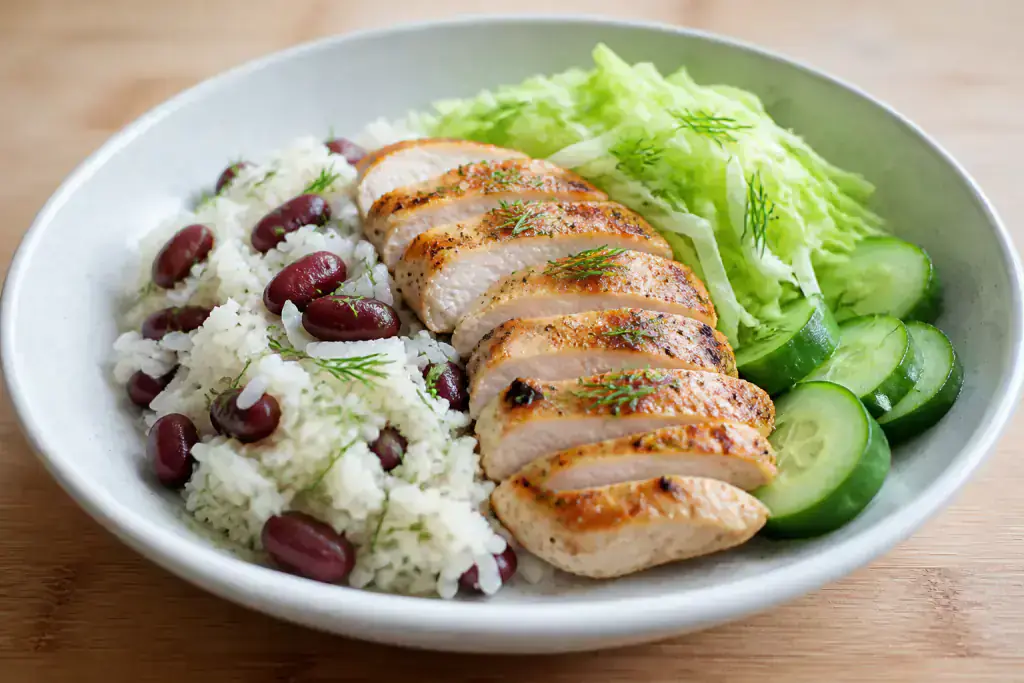 Scandinavian-Inspired Kidney-Caution Rice Cabbage Chicken Bowl