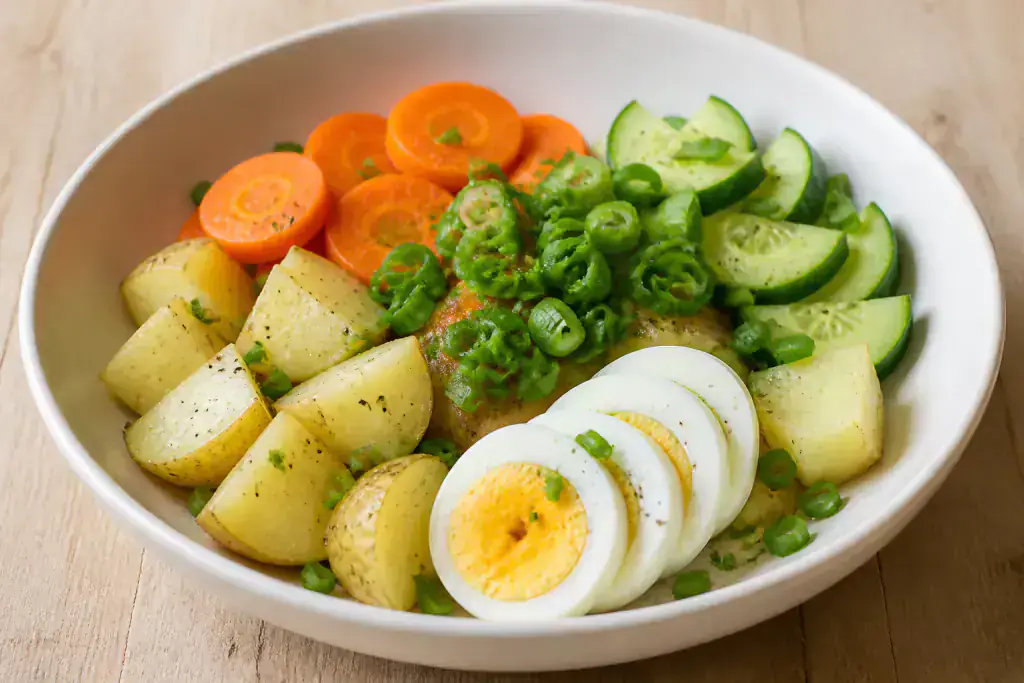 Scandinavian-Inspired Low-FODMAP-Style Egg Potato Carrot Bowl