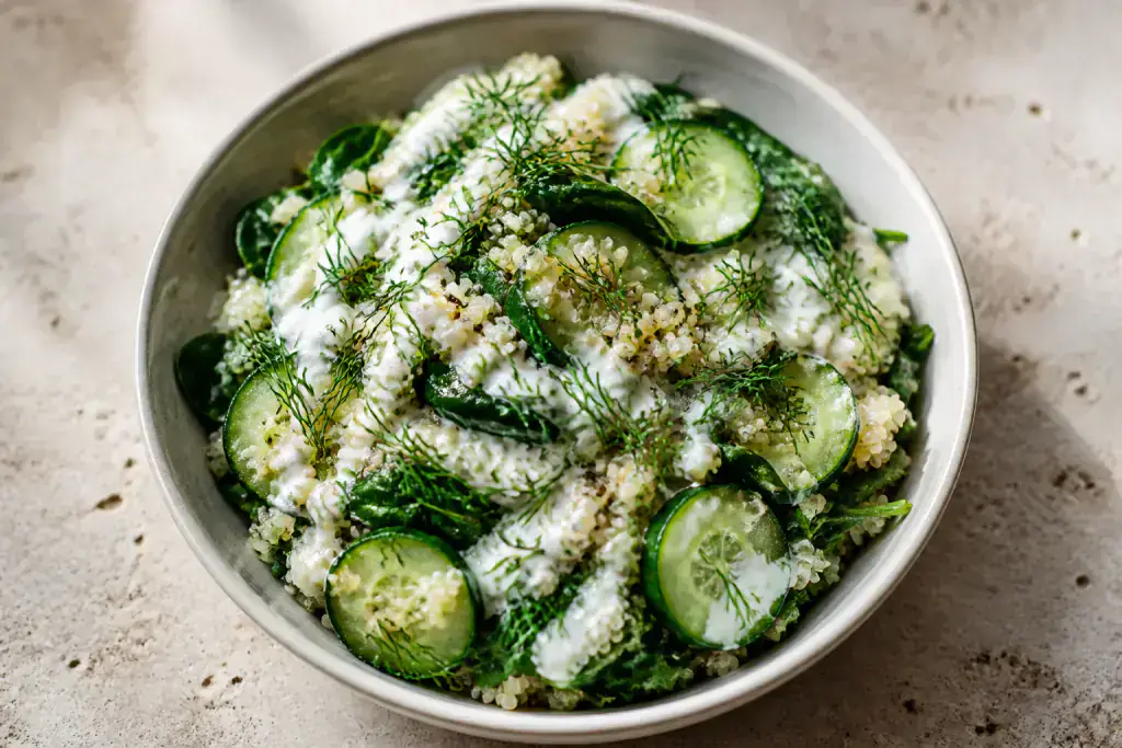 Sri Lankan-Inspired Calcium-Support Yogurt Quinoa Cucumber Bowl