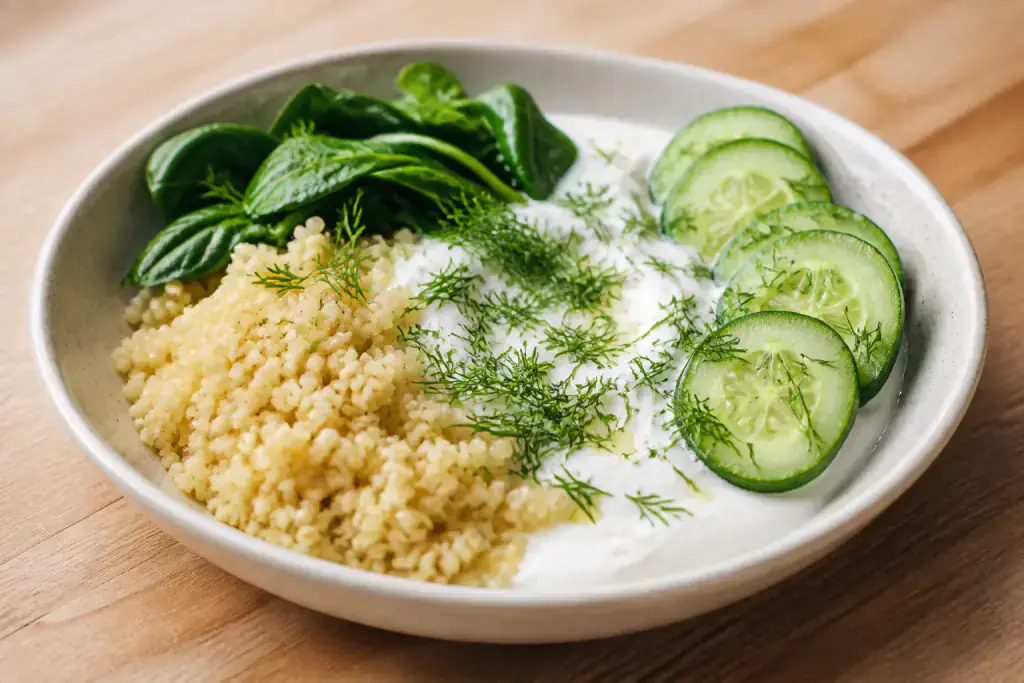 Sudanese-Inspired Calcium-Support Yogurt Millet Cucumber Bowl